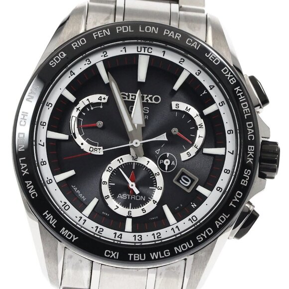 SEIKO Astron Day date Solar Powered Radio Men's Watch